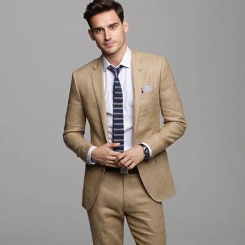 J Crew Ludlow Khaki linen suit jacket 40R. NWT